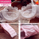 Modal Sexy Style rassemblé sous-vêtements en dentelle en maille Ensemble de soutien-gorge pour femmes européen et américain Bra de grande taille sans éponge Light Purple 70E