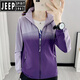 
JEEP SPIRIT color blocking charge women's spring, summer and autumn single-layer mountaineering suit breathable mesh thin sports jacket men's outdoor waterproof windbreaker women's mesh lining/lake blue L