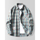 A21FUNB Camisa de manga larga a cuadros 2025 Spring and Summer New Men's Tendy Camiseta informal suelta Chaqueta de protección Sun Men 9902 Verde M [recomendado 90-110Jin [Jin equivale a 0.5 kg]]]