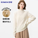 Lomon [100% lana] Pure Cardigan Ladies Lace Half Turtleneck Otoño e invierno Nuevo suéter de suéter de punto para mujeres para mujeres
