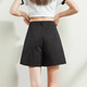 Tang Shi 2025 summer women loose casual clean color front small and medium slit yarn card shorts