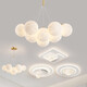 Zunyi LED Wohnzimmer Hauptbeleuchtung Restaurant Nordic Creative Cream Style Kronleuchter Schlafzimmer Deckenlampe Ganzes Haus Kombination Paket 9734-Golden 13-Kopf-Drei-Farben-Licht-Weiß-Ball 12C