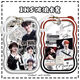 Morningside Top Login Jugendgruppe um hausgemachte Star Handsome Boy Support Shovel Su Xinhao Wave Card Set Student Mahlzeit Set Wave Su Xinhao N12352 Wave Card Set + schwarzes Gummi -Ring -Armband