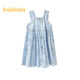 Balabala shopping mall same style girls skirt children dress summer sleeveless vest dress blue tone 00388 130