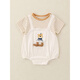 Mini Balabala (Mini Balabala) Baby kurzärmelige Kleidung Sommer Dünner Baby Jungen Sommer Jumpsuit Neugeborenes Vollmondkrabrenanzug 6210 Weiß 80 cm