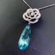 HEEKAIYI Santa Maria color aquamarine necklace for women 18k gold pendant Chinese Valentine's Day birthday gift for wife and girlfriend <Supports customization>