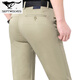 Pantalones casuales de hombres de mediana edad de siete lobos de primavera y otoño pantalones de patas rectas de mediana edad de mediana edad de mediana edad, cintura alta de papá suelto el estilo 9226-2: azul 29