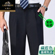 Modèle mince d'été de voiture classique sans fer à repasser en soie en soie double pantalon plus gras plus taille moyenne d'âge moyen et âgée haute taille profonde pantalon masculin [double plissé] 6621 Rich Grey Thin Model 30 (2 pieds 3)