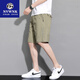 NVWNK shorts men's summer thin pure cotton tooling loose large size sports pants casual mid-pants summer men's five-point pants 9871 military green fat Donglai same style 5XL