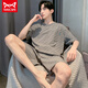 Catman Miiow Pyjamas Herren Sommer kurzärmelige Shorts Anzug modal dünn groß Größe loser Hauskleidung Sommer 6198 Blauer Modalanzug L 90-120jin [Jin ist 0,5 kg]