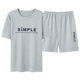 
Ou Miaoyu men's pajamas 2024 new short-sleeved shorts thin summer casual two-piece set home clothing large size 9928# L [Suggested 100-120Jin [Jin equals 0.5 kg]]