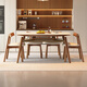 
Pashaman dining table cream style retro walnut color solid wood rock slab dining table chair square dining table small household apartment 1126Y matte pure white rock slab dining table 1.4 meters + 4 chairs 6195Y [Walnut color]