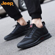 Jeep (Jeep) Zapatos para hombres Summer 2025 NUEVA TENDA NEGRA MALA NEGRA BRAENTABLE CASA VERSATILE Men's Sneakers Men's Summer Red Leather 9852 38 Men's X estándar Código deportivo estándar