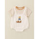 Mini Balabala (Mini Balabala) Baby kurzärmelige Kleidung Sommer Dünner Baby Jungen Sommer Jumpsuit Neugeborenes Vollmondkrabrenanzug 6210 Weiß 80 cm