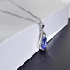 Fat Donglai same style tanzanite necklace retro style 925946 silver pendant drop-shaped inlaid blue zircon water wave chain single pendant