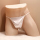 Men's Thong Satin Large Size Hot Low Waist Seamless Underwear Solid Color Thin Strap One Thread Youth Summer T-Pants White XXL Recommended 160-200Jin Jin is equal to 0.5kg