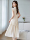 Nosskiss Luxury Luxury High Deaire Robe de style chinois pour femmes 2025 Été Nouvelle broderie haut de gamme modifiée Cheongsam Off-White M