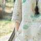 子牧棉麻2025夏装 女中式国风印花上衣短款宽松显瘦衬衫珠扣小衫9221 花色 M (建议95-115斤)