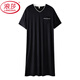 Langsha Men's Nightgown Summer New Style Modal Pyjamas Plus taille à manches courtes en V lâche peut être portée à l'extérieur avec des vêtements de grande taille SMH [844 noir] 2xl