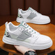 Huaqing Spring Men's Shoes New Breathable White Shoes White Style Coreano Mas de moda Sports y zapatillas de tablero casual de suela gruesa y zapatos de moda 9195 White 39