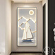The entrance painting is facing the entrance door with lights and modern light luxury entrance decoration painting Rizhao Jinshan entrance LP-9977 60*12048 Luxury Golden LED Light Painting (plug-in 220