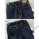 Smart Dog-Dou elastic waist jeans for women in spring, autumn and winter 2024 new high-waist loose straight pants casual large size narrow wide-leg pants 1278 blue S 80-95