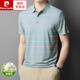 Pier Cardin Mulberry Silk Silk Silk Silk Camiseta 2025 Summer NUEVA Camisa de polo a cuadros de mediana tamaño de mediana edad de mediana edad 753-azul (a cuadros) M 165 Recomendado 90-110Jin [Jin equivale a 0.5 kg]