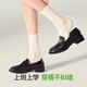 SecretWorld【10A抑菌】袜子女士夏季薄款透气棉袜吸汗月子堆堆袜防臭中筒袜 脱脂白 1双 均码