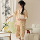 
PURCOTTON Cotton Times Summer Women's Short-Sleeve Pajama Set Cotton New Chinese Style Thin Home Clothing Can Be Seven-Thinking Outdoor LZY9901 M (Suggested 75-95Jin [Jin equals 0.5 kg])