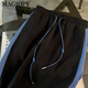 
MAGIOPY international luxury high-end brand royal sister temperament casual fashion suit for women 2025 spring style age-reducing slim long sleeves blue two-piece set S (100Jin [Jin equals 0.5 kg])