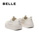 百丽（Belle）舒适透气网面小白鞋女2025夏新厚底增高休闲鞋B2611BM5 米白色 37 (235mm)