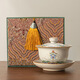 
Pang Donglai New Chinese Huangru Kiln Jianghai Wuyao Cover Bowl Set Sancai Cover Bowl Home Kung Fu Tea Set is available for home use ZH-17087 Huangru Kiln Jianghai Wuyao Cover Bowl Two Cups 3-piece Set + rectangular Others