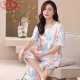 Langsha 2025 Neue Pyjamas für Frauen im Sommer Dünne kurzärmelige Kumpelhosen lässig Loose Girl Home Anzug zweiteiler Set 7029# M [Empfohlen 70-95Jin [Jin gleich 0,5 kg]]