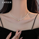 Lnieer Shijia Xiaomi Beads Love Pearl Necklace Women's Necklace Light Luxury High-Quality Accessories Clavicle Chain 2025 New Hot Style Love Pearl Necklace S925 Silver