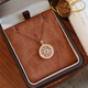 Shihua Jewelry Retro Palace Style Eight Treasures Compass 18K Gold Diamond Necklace Women's Ruby Pendant Neck Pendant Ruby Rose Gold Compass Pendant Does Not Include Chain