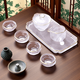 Xianjuren high-end gilt glazed cloud and mist travel kung fu tea set simple complete set of tureens and fair cups teacup gift box Phnom Penh Bingyun hand-grabbed tureen set dry brewing table 7 pieces
