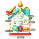 Qia Ran [Allemagne] Montessori Early Education Touet House Bank Baby Hexaheddral Bouton 1-3 ans Match de puzzle Match Montessori Hexaeddral House Busy [Version rechargeable] + Petit escaliers d'escalade de canard jaune