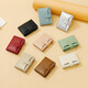 
TAOMICMIC new women's stone pattern short wallet simple two-fold foldable zipper multi-card leather beige Y9227