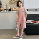 
Fairytale cool girl summer overalls striped suit 2024 new fashionable summer clothing for girls casual loose pants shorts KKBX T358 pink overalls suit 130