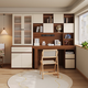 Gugezhijia customized ENF grade solid wood rotating desk and bookshelf integrated student home writing desk office desk living room computer table 2.0*2.4 high (5 door bookcase) + 1.52 meter desk