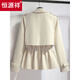 Hengyuanxiang milk white short windbreaker 2026 new spring and autumn small temperament lady's suit jacket off-white M 160