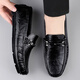 Zapatos de cuero de cuero genuinos zapatos de cuero casuales para hombres zapatos suaves para hombres zapatos de negocios transpirables zapatos de moda para hombres zapatos de cuero británico 9912 negro 38
