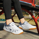 Double Star Bate Badminton Shoes for Boys and Girls 6-13 Years Old Autumn Mesh Breathable Sports Shoes Teenage Students Table Tennis Shoes White Blue 36