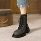 Woodpecker Hollow Martin Boots Spring and Autumn Thin Mesh Boots New Thick Heel Thick Sole Mesh Sandal Boots Summer Breathable Short Boots Black 39