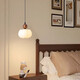 
Omiyou's medieval style bedroom bedside small chandeliers high-end French retro restaurant aisle new Chinese single-head long hanging line light 7022 single hanging (peach wood color) eye protection three-color light