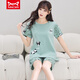 Catman Miiow Pyjamas pour femmes en été en été coton pur manche courte mince version coréenne douce et mignonne de vêtements étudiants à la maison étudiant Summer 1396 l Style féminin 85-95jin [Jin est égal à 0,5 kg]