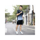Playboy (Playboy) Running Running Sports Sports Sports Sports Men's Men's Men's Summer Style Plus Fat Plus Taille Sleeve Two Badminton Suit Blue 9902 L 90-110JIN [Jin est égal à 0,5 kg]
