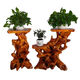 Natural root carving stand base log living room Chinese bonsai fish tank stand solid wood tree root art balcony ornament antique red 16863