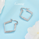 GsunG platinum rhombus earrings for women, new PT950 fashionable pure platinum square earrings as a Chinese Valentine's Day gift for my wife. Rhombus earrings, about 5.3 grams, 2.4 cm inner diameter, pre-ordered