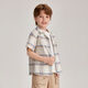 PawinPaw cartoon bear children's clothing boys contrast plaid short-sleeved shirt casual PCYAE2511M green 110